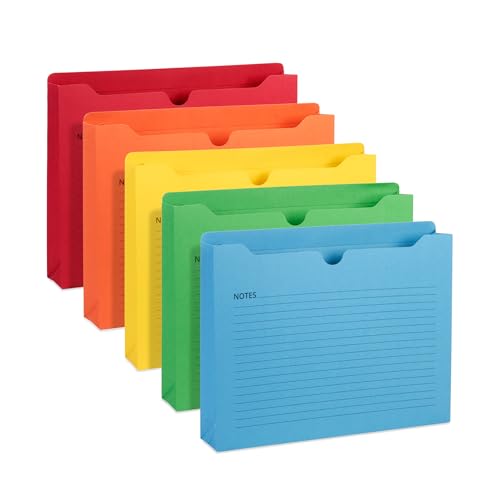 Blue Summit Aktenhüllen, liniert für Notizen, Briefgröße, 5,1 cm Erweiterung, obere Registerkarte, verschiedene Farben, 25 Stück von Blue Summit Supplies