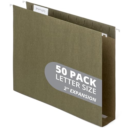 Hängeregistraturmappen mit 5,1 cm Erweiterung, Briefgröße, 50 Ordner, Hängetasche Organizer, Aktenhefter von Blue Summit Supplies