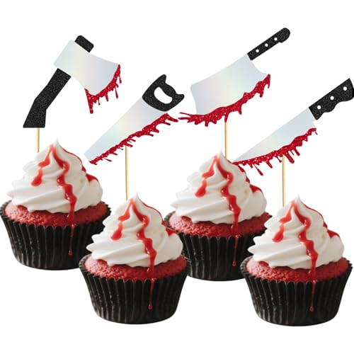 Halloween-Cupcake-Topper, 24 Stück, Halloween-Geburtstagsdekorationen, Halloween-Party-Dekorationen, Halloween-Geburtstagsparty-Zubehör Halloween-Cupcake-Topper, 24 Stück, Halloween-Geburtstagsdekorationen, Halloween-Party-Dekorationen, Halloween-Geburtstagsparty-Zubehör von Bluegogo