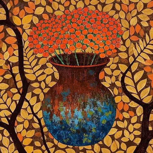 Bluehurric Kreuzstich Stickerei Set Vorgedruckt erwachsene anfanger Herbstvase Anself DIY Starter Stickbild Handwerk11CT Geschenk Heimdekoration von Bluehurric