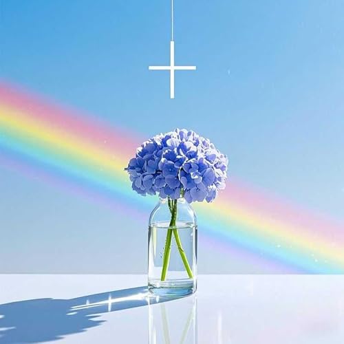 Bluehurric Stickpackungen Kreuzstich Set Vorgedruckt erwachsene anfanger Hortensie Regenbogen Kreuzstich Stickerei Starter Set DIY Stickbild Handwerk 11CT Geschenk Heimdekoration von Bluehurric