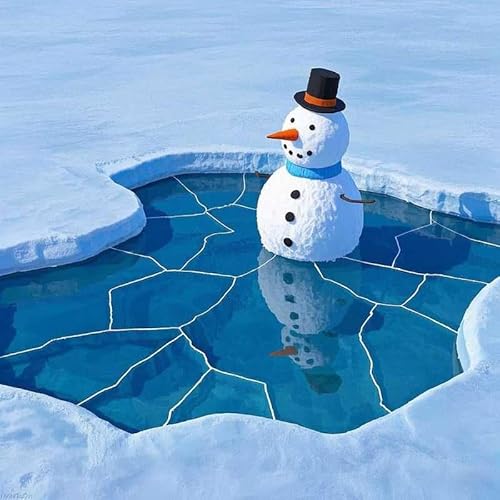 Bluehurric Stickpackungen Kreuzstich Set Vorgedruckt erwachsene anfanger Schneemann am See Kreuzstich Stickerei Starter Set DIY Stickbild Handwerk 11CT Geschenk Heimdekoration von Bluehurric