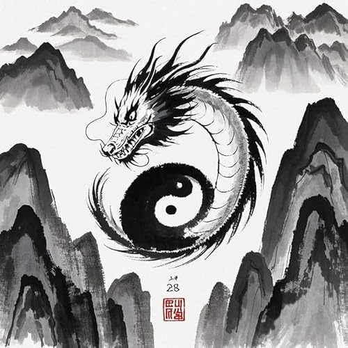 Bluehurric kreuzstich set Vorgedruckt erwachsene anfanger Drache Yin Yang Stickpackungen Kreuzstich DIY Starter Stickbild Handwerk 11CT Geschenk Heimdekoration von Bluehurric