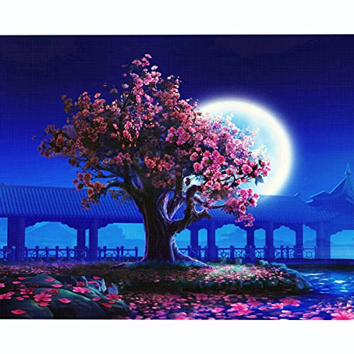 Bluehurric kreuzstich set Vorgedruckt erwachsene anfanger Kirschblüten im Mondlicht Stickpackungen Kreuzstich DIY Starter Stickbild Handwerk 11CT Geschenk Heimdekoration(16×20inch Bluehurric kreuzstich set Vorgedruckt erwachsene anfanger Kirschblüten im Mondlicht Stickpackungen Kreuzstich DIY Starter Stickbild Handwerk 11CT Geschenk Heimdekoration(16×20inch von Bluehurric