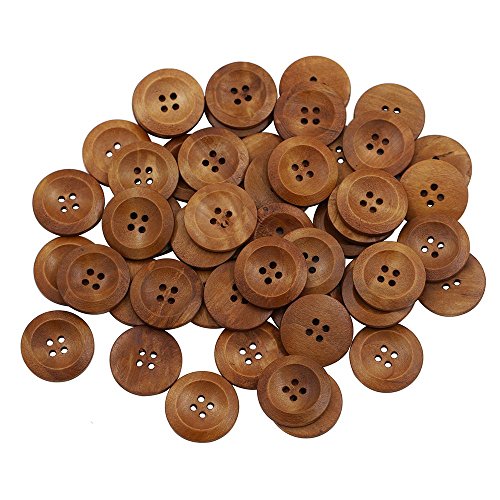 Bluelans® Knöpfe für Kinder Kinderknöpfe Holzknöpfe Knopf Scrapbooking Mischung aus 50 Holzknöpfen, 25mm Durchmesser von Bluelans