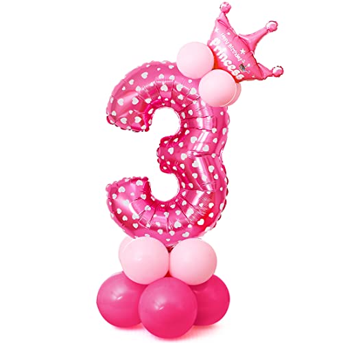 3 Folienballon Zahl der Rosa, Balloon Decoration, 32 Zoll Folienballon Nummer 3 Rosa,Große Folienballons Zahlen 3 Geburtstagsdekoration,Krone Zahl 3 Luftballons für Party, Geburtstag, Kindergeburtstag 3 Folienballon Zahl der Rosa, Balloon Decoration, 32 Zoll Folienballon Nummer 3 Rosa,Große Folienballons Zahlen 3 Geburtstagsdekoration,Krone Zahl 3 Luftballons für Party, Geburtstag, Kindergeburtstag von Bluelves