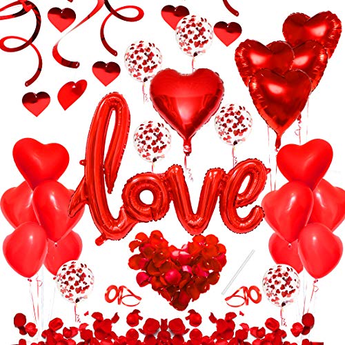 49X Rote Love Luftballons,Romantisch Deko, XXL Love Folienballon Rote Herz Helium Folienballon Konfetti Ballon, Dekoration für Romantische Atmosphäre,Heiratsantrag,Valentinstag Deko Hochzeit 49X Rote Love Luftballons,Romantisch Deko, XXL Love Folienballon Rote Herz Helium Folienballon Konfetti Ballon, Dekoration für Romantische Atmosphäre,Heiratsantrag,Valentinstag Deko Hochzeit von Bluelves