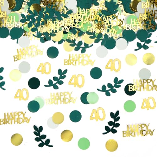 Bluelves 200 Stück Konfetti 40 Geburtstag Deko Gold Grün, Streudeko 40. Geburtstag, Tischdeko Frau Mann, Luftschlangen Happy Birthday Deko Bluelves 200 Stück Konfetti 40 Geburtstag Deko Gold Grün, Streudeko 40. Geburtstag, Tischdeko Frau Mann, Luftschlangen Happy Birthday Deko von Bluelves