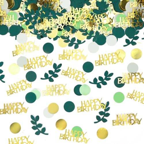 Bluelves 200 Stück Konfetti Happy Birthday Gold Grün, Streudeko Geburtstag, Tischdeko Geburtstag Frau Mann, Luftschlangen Happy Birthday Deko Bluelves 200 Stück Konfetti Happy Birthday Gold Grün, Streudeko Geburtstag, Tischdeko Geburtstag Frau Mann, Luftschlangen Happy Birthday Deko von Bluelves