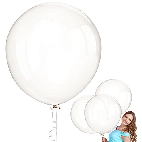 Bluelves 90cm Groß Ballon Transparent, 6 Stück Durchsichtige Luftballons, Riesen Hochzeits Ballons für Geburtstag Party Haus Weihnachten Hochzeit Jahrestag von Bluelves