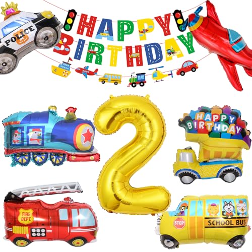 Bluelves Geburtstagsdeko 2 Jahre Folienballon,Auto Geburtstag Deko 2. Jungen,Feuerwehrfahrzeuge Truck Happy Birthday Girlande Banner,Polizeiauto Motorrad Luftballons für Kinder Party Bluelves Geburtstagsdeko 2 Jahre Folienballon,Auto Geburtstag Deko 2. Jungen,Feuerwehrfahrzeuge Truck Happy Birthday Girlande Banner,Polizeiauto Motorrad Luftballons für Kinder Party von Bluelves