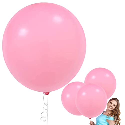 Bluelves Riesenballon Rosa，Riesen Luftballons, Grosse Luftballons Rosa, XXL Luftballon Rosa 90cm, Latex Riesige Ballon für Hochzeit Geburtstag Taufe Babyparty Kindergeburtstag Karnevals Deko von Bluelves