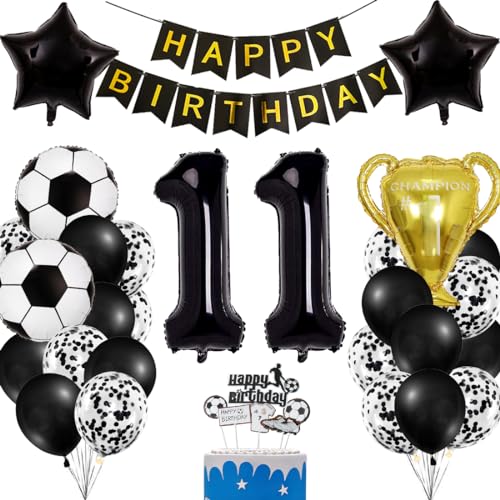 Fussball Luftballon 11 Geburtstag Jungen, Fußball Deko Schwarze Gold 11. Geburtstag Kinder, Fussball Ballon Geburtstagsdeko 11 Jahre Junge, Fussball Party Deko Kindergeburtstag Tortenaufleger Fussball Luftballon 11 Geburtstag Jungen, Fußball Deko Schwarze Gold 11. Geburtstag Kinder, Fussball Ballon Geburtstagsdeko 11 Jahre Junge, Fussball Party Deko Kindergeburtstag Tortenaufleger von Bluelves