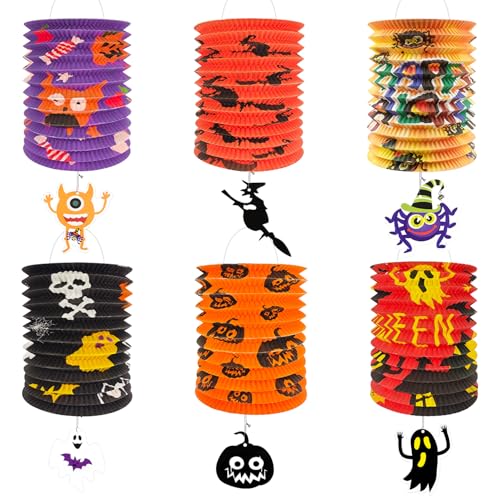 Halloween Papier laternen Dekoration,6 Stück Halloween Papierlaternen Aufhängen,Geist Schläger Spinne Kürbis-faltbar Papierlaternen für Halloween Party,Sankt Martin Party,Junge Mädchen Kinder Halloween Papier laternen Dekoration,6 Stück Halloween Papierlaternen Aufhängen,Geist Schläger Spinne Kürbis-faltbar Papierlaternen für Halloween Party,Sankt Martin Party,Junge Mädchen Kinder von Bluelves