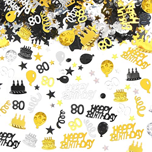 Konfetti happy birthday, 80. Geburtstag Deko Konfetti Gold Schwarz, Tischdeko 80 Geburtstag Mann, Streudeko 80. Geburtstag Schwarze Luftschlangen, Glitzer Konfetti Geburtstag Frau Mann Konfetti happy birthday, 80. Geburtstag Deko Konfetti Gold Schwarz, Tischdeko 80 Geburtstag Mann, Streudeko 80. Geburtstag Schwarze Luftschlangen, Glitzer Konfetti Geburtstag Frau Mann von Bluelves