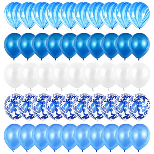 Luftballons Blau, 60 Stück Ballons Blau, Blaue Geburtstags ballons, Luftballons Blau Weiss, Latex Luftballon für Geburtstagsdeko Jungen, Babyparty, Hochzeit, Deko Taufe Luftballons Blau, 60 Stück Ballons Blau, Blaue Geburtstags ballons, Luftballons Blau Weiss, Latex Luftballon für Geburtstagsdeko Jungen, Babyparty, Hochzeit, Deko Taufe von Bluelves