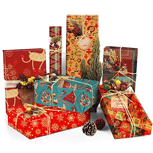Weihnachten Geschenkpapier Set,9 Blatt Kraft Weihnachtspapier,Rot Braun Christmas Geschenkpapier,Weihnachts Geschenkpapier,Kraftpapier Weihnachten für Kinder Geburtstags,Weihnachten Geschenke Weihnachten Geschenkpapier Set,9 Blatt Kraft Weihnachtspapier,Rot Braun Christmas Geschenkpapier,Weihnachts Geschenkpapier,Kraftpapier Weihnachten für Kinder Geburtstags,Weihnachten Geschenke von Bluelves
