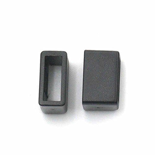 Hanhanlop – 50 schwarze, rechteckige Kunststoff-Schnallen für Gürtel, Riemen und Bänder (10, 16, 22, 25, 32, 38, 50 mm), Schwarz , 3/8"(10mm) von Bluemoona