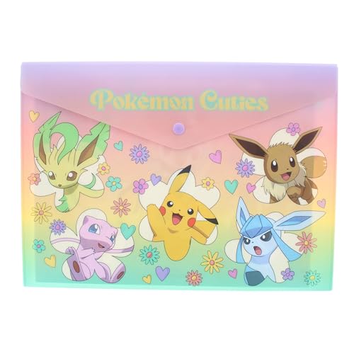 Pokemon Dokumentenmappe | Pikachu A4 Ordner | Eevee A4 Kunststoffhülle | | Pokemon Toys | A4 Dokumententasche von Blueprint Collections