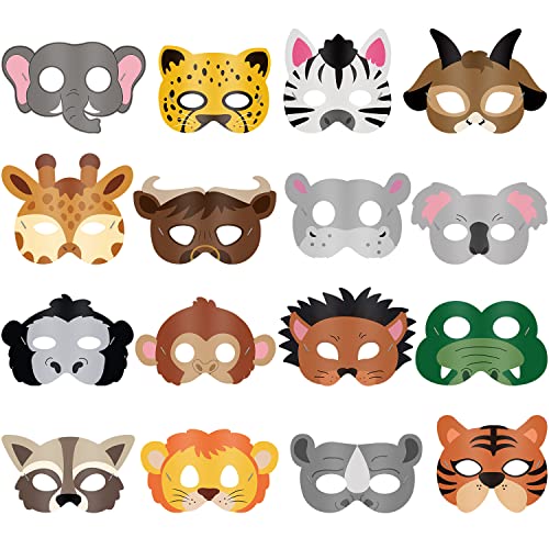 Blulu Tiermasken Partyzubehör Tiermasken für Kinder Dschungel Safari Thema Geburtstag Verkleiden Partyzubehör von Blulu