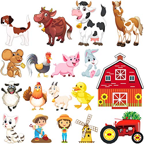 36 fenstersticker selbstklebend fensterbilder kinderzimmer Fensteraufkleber für Wohnzimmer Schlafzimmer Kinderzimmer,Babyzimmer Schwein, Pferd, Hund, Katze, Kuh (Antistatische Folie) von Blulu