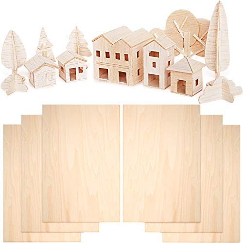 6 Stücke Balsa Holz Platten 300 x 200 x 1,5 mm Dünne Linde Holzplatten Hobby Holz Sperrholz Platte für DIY Handwerk Holz Mini Haus Boot Flugzeug Modell von Blulu