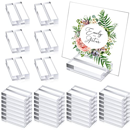 Acryl Ständer Transparent Platzkartenhalter mit Kartenfach Tischnummern Display Ständer Hochzeit Schild Halter Acryl Karten Display Ständer für Hochzeit Tischnummern Fotos Büro Menü Meeting (40 Stück) von Blulu