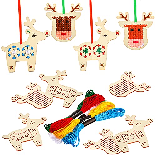 Blulu 10 Stücke Weihnachten Holz Kreuzstich Kits Rentier Kreuzstich Holz Weihnachtsbaum Ornamente Weihnachten Hängende Dekore Handwerk Weihnachten Dekoration für Weihnachtsbaum Dekoration Blulu 10 Stücke Weihnachten Holz Kreuzstich Kits Rentier Kreuzstich Holz Weihnachtsbaum Ornamente Weihnachten Hängende Dekore Handwerk Weihnachten Dekoration für Weihnachtsbaum Dekoration von Blulu