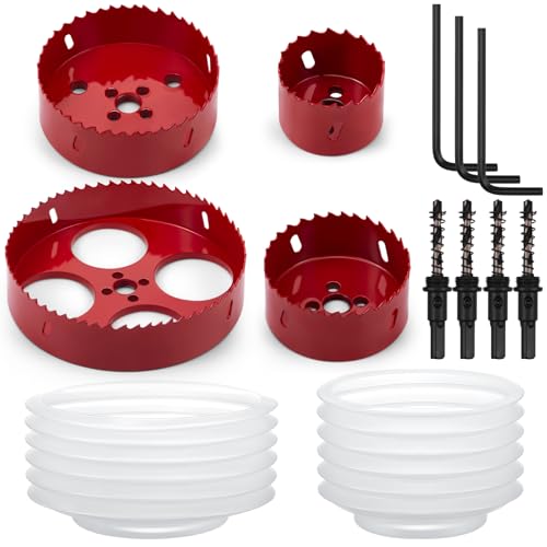 Blulu Bi-Metall-Lochsägen-Set mit Bohrern, Hartmetall-Lochsägen-Set mit Staubschale für Holz, Sperrholz, Gips, Trockenbau, Kunststoffrohr, PVC und dünnes Metall, Schnittdurchmesser (15,2 cm + 10,2 cm Blulu Bi-Metall-Lochsägen-Set mit Bohrern, Hartmetall-Lochsägen-Set mit Staubschale für Holz, Sperrholz, Gips, Trockenbau, Kunststoffrohr, PVC und dünnes Metall, Schnittdurchmesser (15,2 cm + 10,2 cm von Blulu