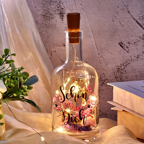 Blulu LED Flaschenlicht mit Spruch Schön Dass Es Dich Gibt Flasche Beleuchtete Dekoflasche mit LED Licht Trockenblumen Leuchtflasche Geschenk für Frauen Geburtstag Hochzeit Weihnachten Blulu LED Flaschenlicht mit Spruch Schön Dass Es Dich Gibt Flasche Beleuchtete Dekoflasche mit LED Licht Trockenblumen Leuchtflasche Geschenk für Frauen Geburtstag Hochzeit Weihnachten von Blulu