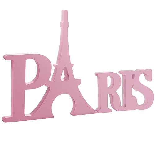 Paris Holzdekor Paris Thema Schlafzimmer Dekor Paris Wort Schild Eiffelturm Holz Tischschild Holzbuchstaben Tischdekoration für Mädchen Schlafzimmer für Zuhause Wohnzimmer Büro Dekoration Supplies von Blulu