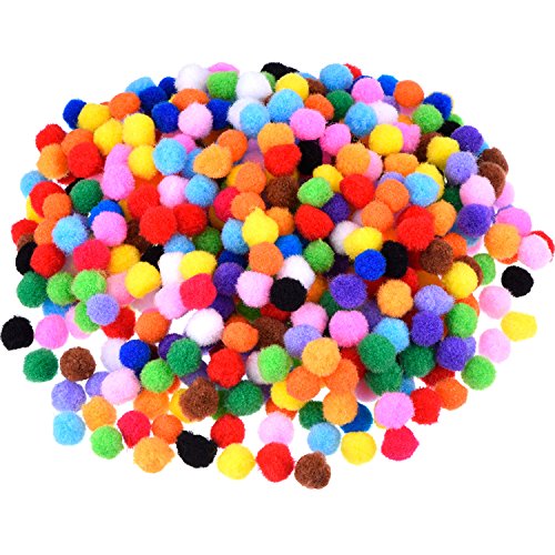 Pompons für Bastel- und Bastelbedarf, 500 Stück, 1,2 cm/ 0,5 Zoll (Mehrfarbig) von Blulu