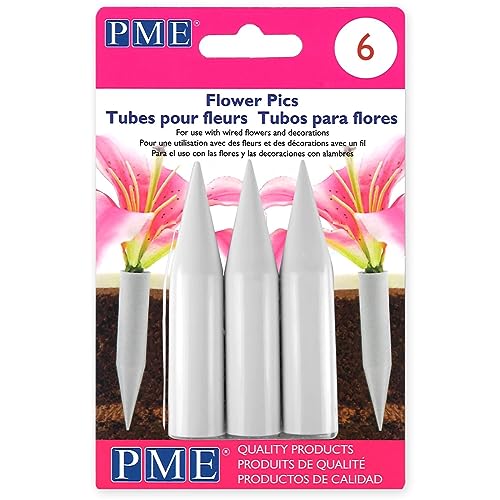 PME Large Große Blumenstengel, 6 Stück, Kunststoff, Weiß, 1.4 x 1.4 x 70 cm, 6-Einheiten von PME