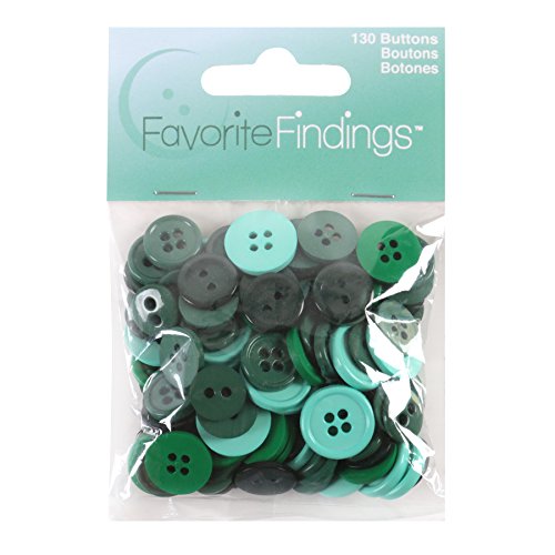 Blumenthal Lansing Buttons Assorted Sizes, 130/Pkg, Green Basic Knöpfe, Verschiedene Größen, 130 Stück, grün, Plastik, 10x6x1 cm von Blumenthal Lansing