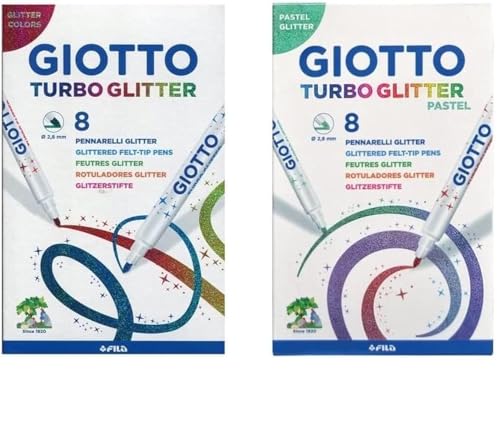 Giotto Turbo Glitter: Filzstifte, 2 Stück Glitter Colors + Pastel Glitter + 3 Ballons Blumie Giotto Turbo Glitter: Filzstifte, 2 Stück Glitter Colors + Pastel Glitter + 3 Ballons Blumie von Blumie Shop