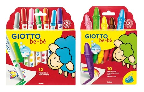 Set Giotto Bèbè 12 Filzstifte + 10 Wachsmalstifte (12 Filzstifte + 10 Wachse) von Blumie Shop