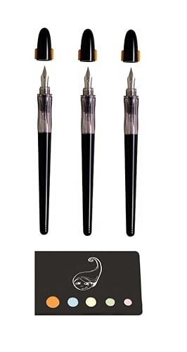 Set mit 3 Füllfederhaltern Plumix, breite Spitze, mittel, fein + 1 Klebeindex Blumie (Large Medium Fine) von Blumie Shop