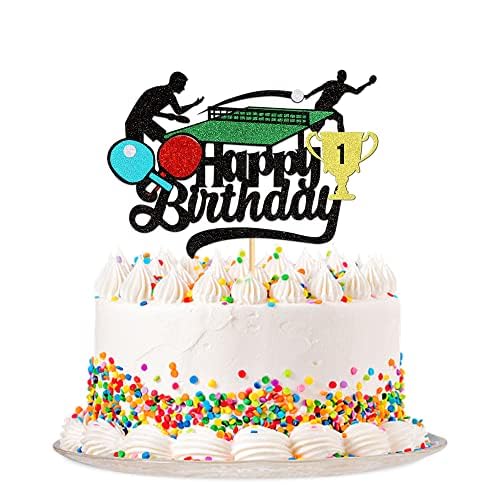 1 x Tischtennis-Kuchendekoration – Sportkuchendekoration – Kuchendekoration Happy Birthday, Artikel zur Dekoration von Geburtstagstorten für Männer und Frauen 1 x Tischtennis-Kuchendekoration – Sportkuchendekoration – Kuchendekoration Happy Birthday, Artikel zur Dekoration von Geburtstagstorten für Männer und Frauen von Blumomon