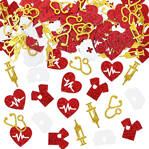 100 PCS Krankenschwester Konfetti Glückwünsche Krankenschwester Party Dekorationen Krankenschwester Graduation Tisch Konfetti für medizinische Schule Graduation Krankenschwester Woche Dekor von Blumomon