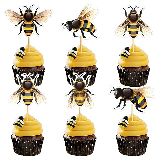25 Stück Bienen-Cupcake-Topper von Blumomon
