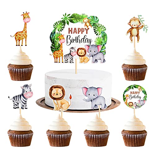25 Stück Tier Cupcake Topper Tier Geburtstags Kuchen Deckel Dekorationen für Kindergeburtstags Party Dekoration Dschungel Safari Thema Party Zubehör 25 Stück Tier Cupcake Topper Tier Geburtstags Kuchen Deckel Dekorationen für Kindergeburtstags Party Dekoration Dschungel Safari Thema Party Zubehör von Blumomon
