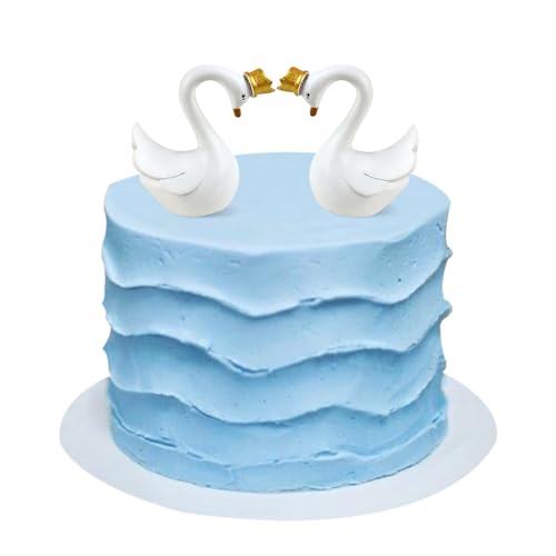 Blumomon 2 Stück Goldene Krone Blink Schwan Kuchen Topper Geburtstagstorte Topper Dekoration Schwan Cake Topper Schwan Ornamente Geburtstagstorte Topper CupcakeTopper von Blumomon