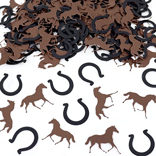 Blumomon 200pcs Pferd Konfetti - Glitzernde Party Dekoration für Geburtstage, Cowboy, Pferd, Horserace Thema - Strapazierfähiges Papier von Blumomon