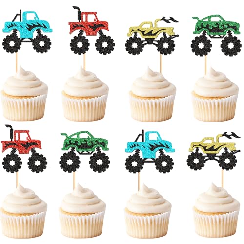 Blumomon 24 Monster Truck Cake Topper Monster Truck Kuchen Dekoration Cupcake Dekoration für Bunte Monster Trucks Geburtstag Baby Party Dekoration Blumomon 24 Monster Truck Cake Topper Monster Truck Kuchen Dekoration Cupcake Dekoration für Bunte Monster Trucks Geburtstag Baby Party Dekoration von Blumomon