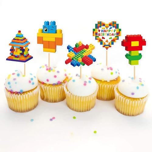 Blumomon 24 Stück Bausteine Kuchenaufsatz Gaming Dekoration Spiel Cupcake Aufsätze für Spiele Motto Partys Kindergeburtstag Babyparty Party Dekorationen Blumomon 24 Stück Bausteine Kuchenaufsatz Gaming Dekoration Spiel Cupcake Aufsätze für Spiele Motto Partys Kindergeburtstag Babyparty Party Dekorationen von Blumomon