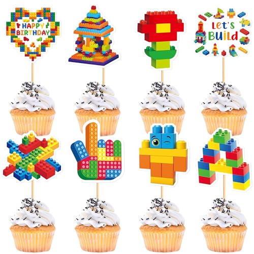 Blumomon 24 Stück Bausteine Party Cupcake Topper Junge Mädchen Geburtstag Party Dekorationen Baustein Themed Geburtstag Kuchen Dekorationen für Kinder Geburtstag Babyparty Party Supplies Blumomon 24 Stück Bausteine Party Cupcake Topper Junge Mädchen Geburtstag Party Dekorationen Baustein Themed Geburtstag Kuchen Dekorationen für Kinder Geburtstag Babyparty Party Supplies von Blumomon