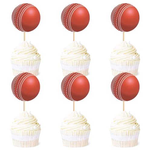 Blumomon 24 Stück Cricket Sport Kuchen Dekoration Cricket Sport Cupcake Topper Sport Themed Party Dekoration Passend Für Cricket Sportler Periphere Aktivitäten Dekoration von Blumomon