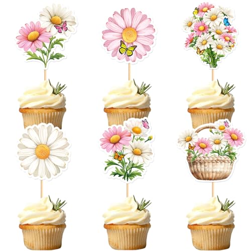 Blumomon 24 Stück Daisy Caketopper Blume Tisch Tortendekoration Blumen KuchenTopper Braut Baby Dusche Dekorationen Engagement Party Dekorationen Blumomon 24 Stück Daisy Caketopper Blume Tisch Tortendekoration Blumen KuchenTopper Braut Baby Dusche Dekorationen Engagement Party Dekorationen von Blumomon
