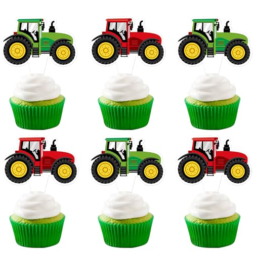 Blumomon 24 Stück Dual Front Traktor Cupcake Toppers für den Jungen Geburtstag - Bauernhof Party Deko - Kuchen Dekorationen - Dekoration für Familienfeiern Blumomon 24 Stück Dual Front Traktor Cupcake Toppers für den Jungen Geburtstag - Bauernhof Party Deko - Kuchen Dekorationen - Dekoration für Familienfeiern von Blumomon