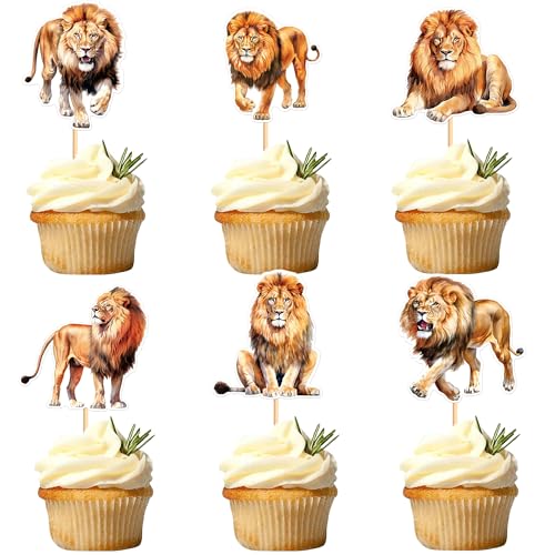 Blumomon 24 Stück Löwe Cupcake Topper Dschungel Safari Tiere Kuchen Dekoration Tiere Figur Kuchen Topper Picks für Babyparty Kindergeburtstag Party Supplies Blumomon 24 Stück Löwe Cupcake Topper Dschungel Safari Tiere Kuchen Dekoration Tiere Figur Kuchen Topper Picks für Babyparty Kindergeburtstag Party Supplies von Blumomon